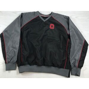 The Ohio State University Windbreaker Mens L Gray V-Neck Side Zip Pullover